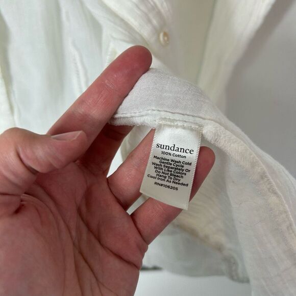 Sundance white bohemian button down blouse size small - Picture 7 of 7